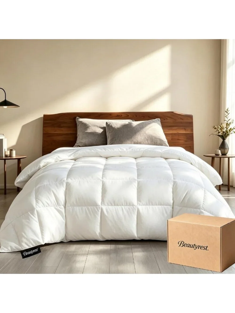 Luxurious King Size White Goose Feather & Down Comforter - Soft, Cozy & Warm